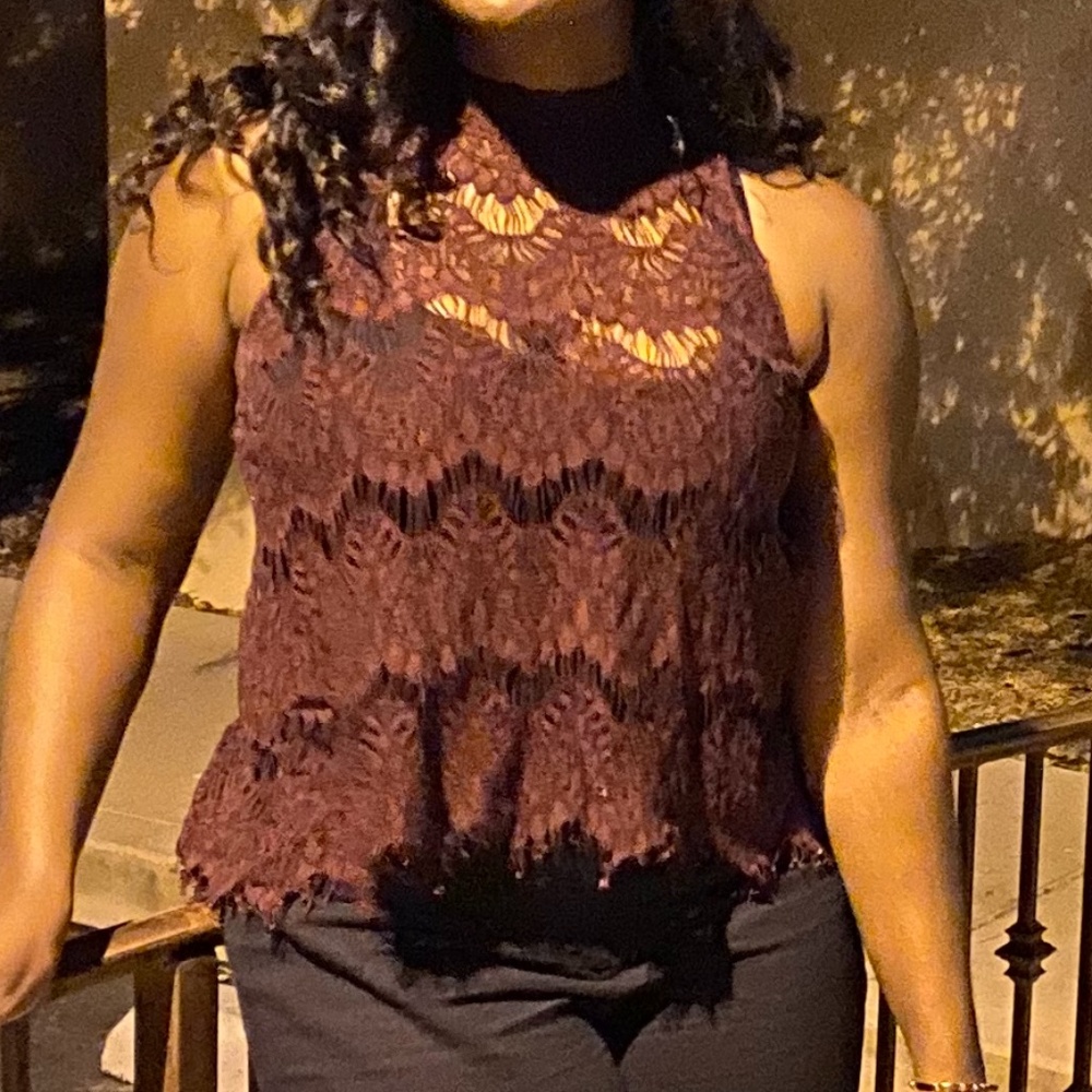 maroon lace blouse